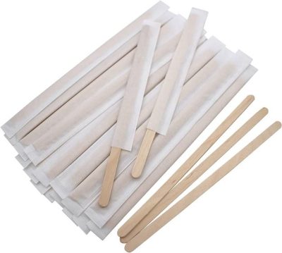 Individually Wrapped Wooden Stir Sticks, 500 ct